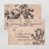 Weddenschap RSVP  Rozen Sepia Kaartje (Voorkant / Achterkant)