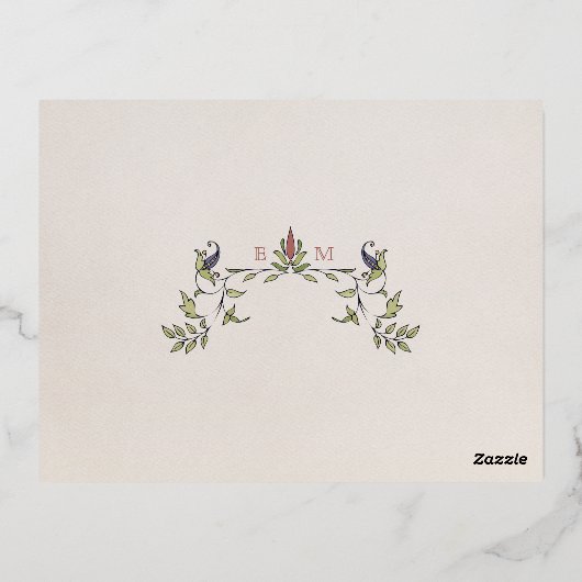 Weddenschap RSVP Victoriaans Belle Epoche invoegen Folie Uitnodiging Briefkaart (Achterkant)