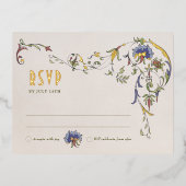 Weddenschap RSVP Victoriaans Belle Epoche invoegen Folie Uitnodiging Briefkaart (Voorkant)