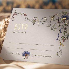 Weddenschap RSVP Victoriaans Belle Epoche invoegen Folie Uitnodiging Briefkaart
