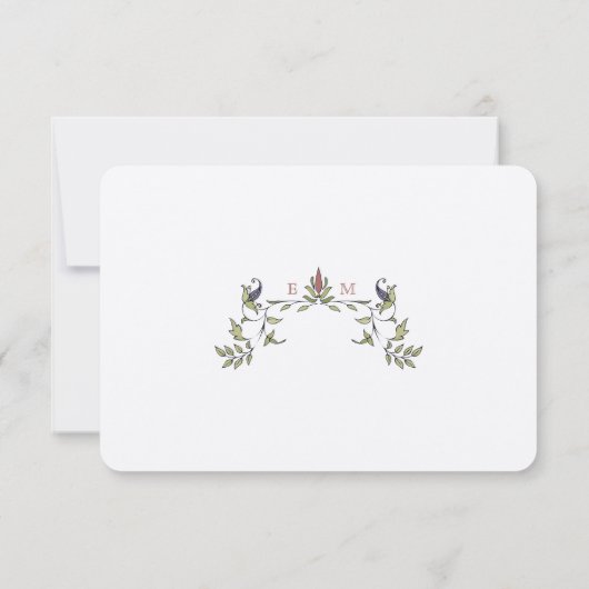 Weddenschap RSVP Victoriaans Belle Epoche invoegen Kaart (Achterkant)