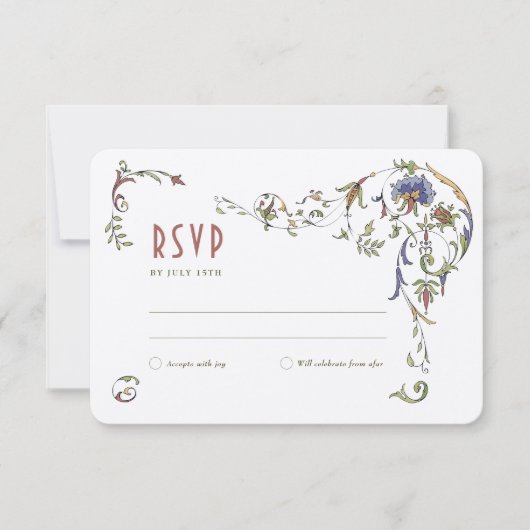 Weddenschap RSVP Victoriaans Belle Epoche invoegen Kaart (Voorkant)