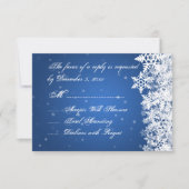 Weddenschap RSVP Winter Snowflakes Blue Sapphire (Voorkant)