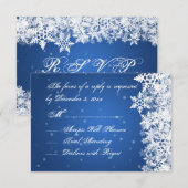 Weddenschap RSVP Winter Snowflakes Blue Sapphire (Voorkant / Achterkant)