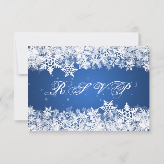 Weddenschap RSVP Winter Snowflakes Blue Sapphire Kaartje (Achterkant)