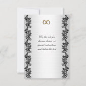 Weddenschap RSVP zwart toestel met een satijnachti Kaart (Achterkant)