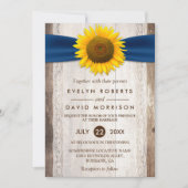 Weddenschap Rustic Barn Wood Sunflower Ribbon Kaart (Voorkant)