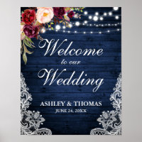 Weddenschap Rustic Blue Wood Lightlace Burgundy