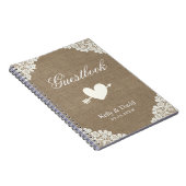 Weddenschap | Rustic Burlap White Lace Notitieboek (Rechterzijde)