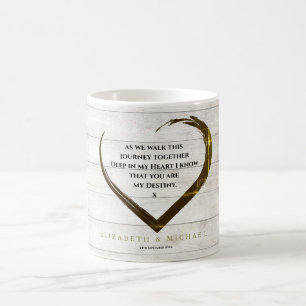Weddenschap Rustic Simple Heart Love Quote Koffiemok