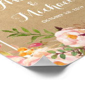 Weddenschap | Rustige Floral  Lijst Kraft Poster (Hoek)