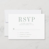 Weddenschap Sage Green RSVP-kaart RSVP Kaartje (Voorkant)