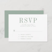 Weddenschap Sage Green RSVP-kaart RSVP Kaartje (Voorkant / Achterkant)