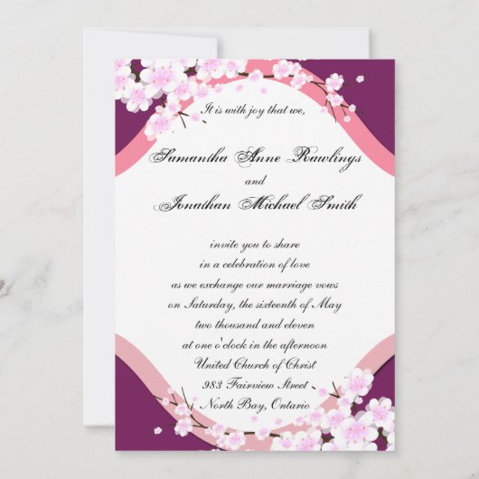 Weddenschap Sangria & White Cherry Blossom Kaart (Achterkant)