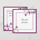 Weddenschap Sangria & White Elegant Floral Kaart (Voorkant / Achterkant)