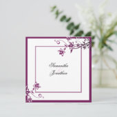 Weddenschap Sangria & White Elegant Floral Kaart (Staand voorkant)