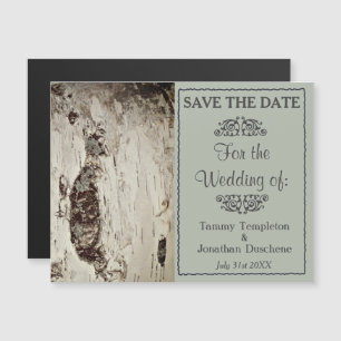 Weddenschap Save the Date Birch Wood Magnets Magnetische Uitnodiging