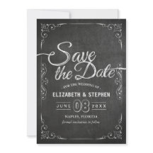 Weddenschap Save the Date Black Gold Script Chalkb