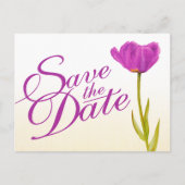 Weddenschap Save the Date Briefkaart paars tulip a (Voorkant)