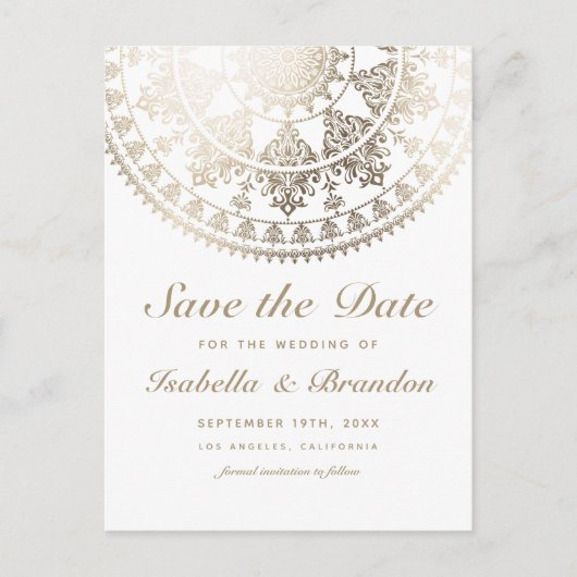 Weddenschap Save the Date Briefkaarten Gold Foil (Voorkant)