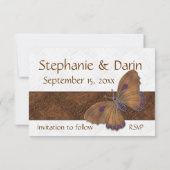 Weddenschap Save the Date Butterfly Brocade brown (Achterkant)