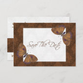 Weddenschap Save the Date Butterfly Brocade brown (Voorkant / Achterkant)