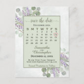 Weddenschap Save the Date Calendar Eucalyptus Gree Aankondigingskaart (Voorkant)