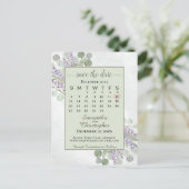 Weddenschap Save the Date Calendar Eucalyptus Gree Aankondigingskaart (Staand voorkant)