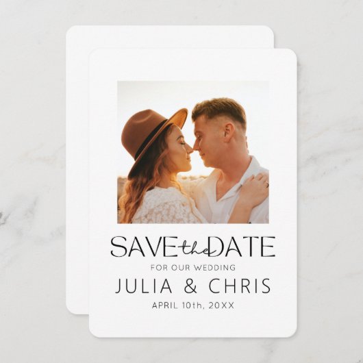 Weddenschap Save the Date Card with Photo Vellum Kaart (Voorkant / Achterkant)