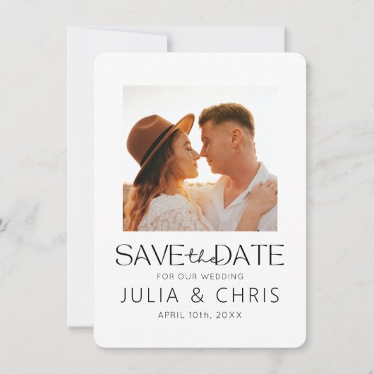 Weddenschap Save the Date Card with Photo Vellum Kaart (Voorkant)