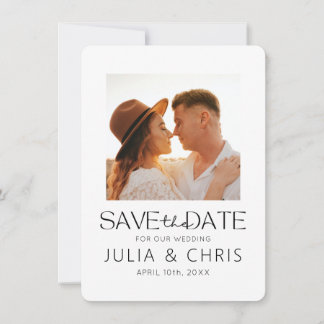 Weddenschap Save the Date Card with Photo Vellum Kaart