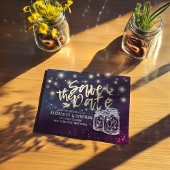 Weddenschap Save The Date Chic Mason Jar Paarse Li Aankondigingskaart