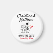 Weddenschap Save the Date Cute Cartoon Couple Magn Magneet (Voorkant)