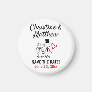 Weddenschap Save the Date Cute Cartoon Couple Magn Magneet