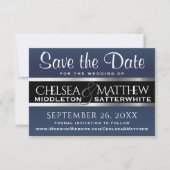 Weddenschap Save the Date Dark Blue and Silver (Voorkant)