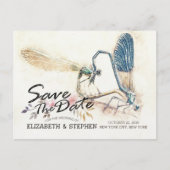 Weddenschap Save the Date Dragonfly Mating Love He Aankondigingskaart (Voorkant)