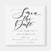 Weddenschap Save the Date Elegant Black and White Magneet (Voorkant)