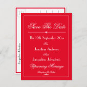 Weddenschap Save the Date Elegant Chic Red Uitnodiging Briefkaart (Voorkant / Achterkant)