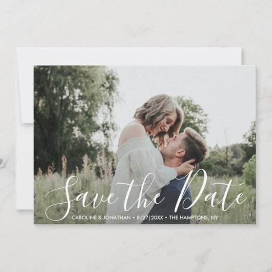 Weddenschap Save the Date Elegant Silver & White (Voorkant)
