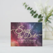 Weddenschap Save the Date Galaxy Nebula Constellat Aankondigingskaart (Staand voorkant)