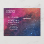Weddenschap Save the Date Galaxy Nebula Constellat Aankondigingskaart (Achterkant)