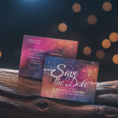 Weddenschap Save the Date Galaxy Nebula Constellat Aankondigingskaart