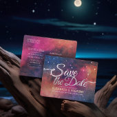 Weddenschap Save the Date Galaxy Nebula Constellat Aankondigingskaart