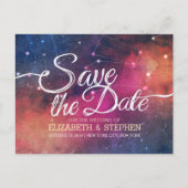 Weddenschap Save the Date Galaxy Nebula Constellat Aankondigingskaart (Voorkant)