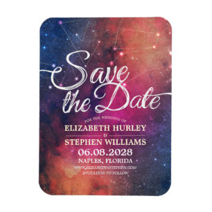 Weddenschap Save the Date Galaxy Nebula Constellat Magneet