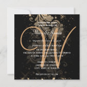 Weddenschap Save The Date Gold Glitter Floral Swir (Achterkant)
