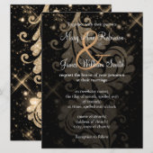 Weddenschap Save The Date Gold Glitter Floral Swir (Voorkant / Achterkant)
