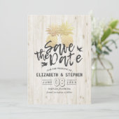 Weddenschap Save the Date Gold Pineapple Couple Wo (Staand voorkant)