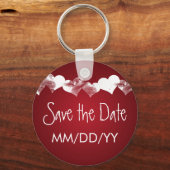 Weddenschap Save the Date Grunge Hearts Red Sleutelhanger (Voorkant)