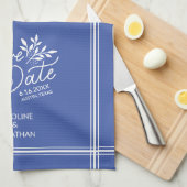 Weddenschap Save the Date Hand Drawn Botanical Flo Theedoek (Quarter Fold)